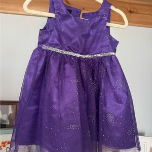 Holiday Editions Purple Kids Dress with Silver Details